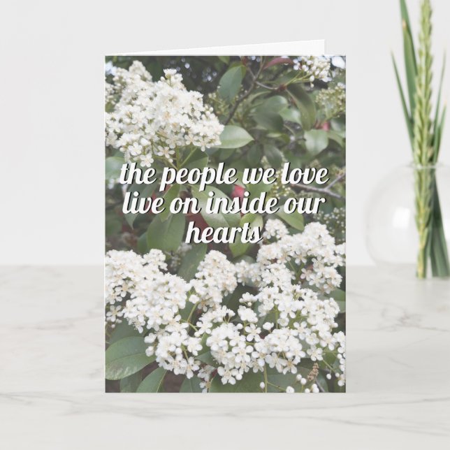 Beautiful Condolence White Flowers Grief Quote Card (Front)