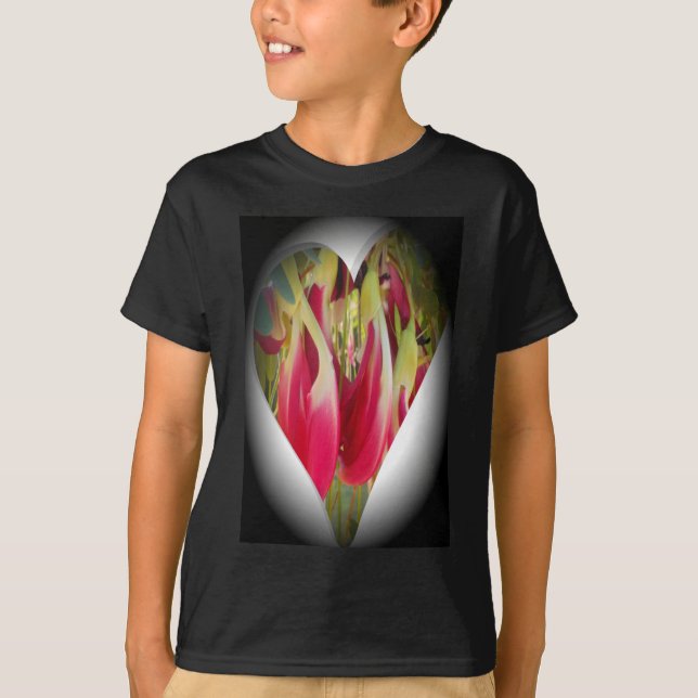 Beautiful cool Amazing Fresh Heart Floral Design  T-Shirt (Front)