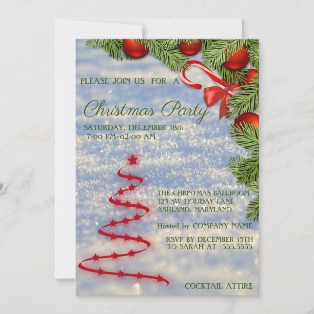 Beautiful Cool Christmas Tree Invitation (Front)