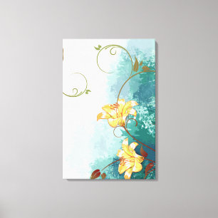 Beautiful cool different blue tones watercolour canvas print