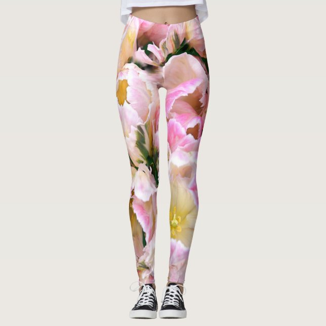 Beautiful cool girly floral design  leggings (Front)