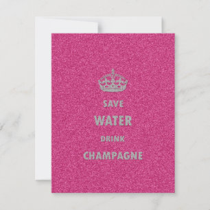 Beautiful cool girly save water drink champagne