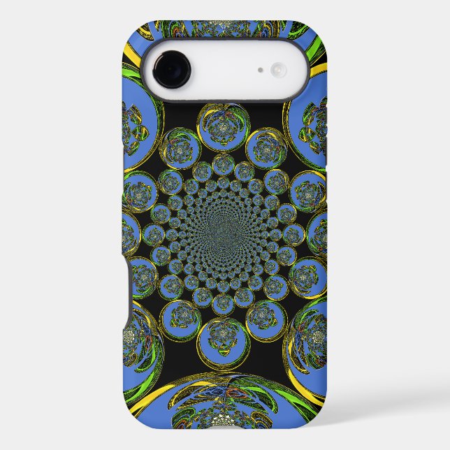 Beautiful cool royal blue black Kaleidoscope  art (Back)