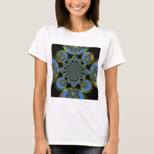 Beautiful cool royal blue black Kaleidoscope  art T-Shirt