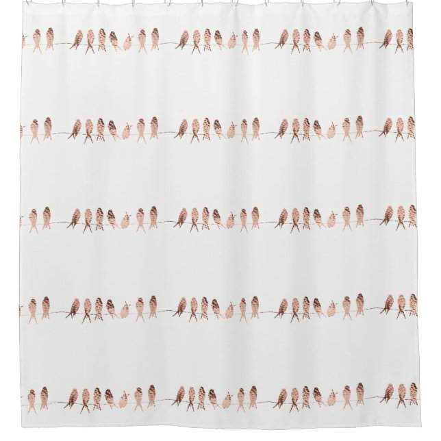 Beautiful Copper Birds on A Wire | Shower Curtain (Front)