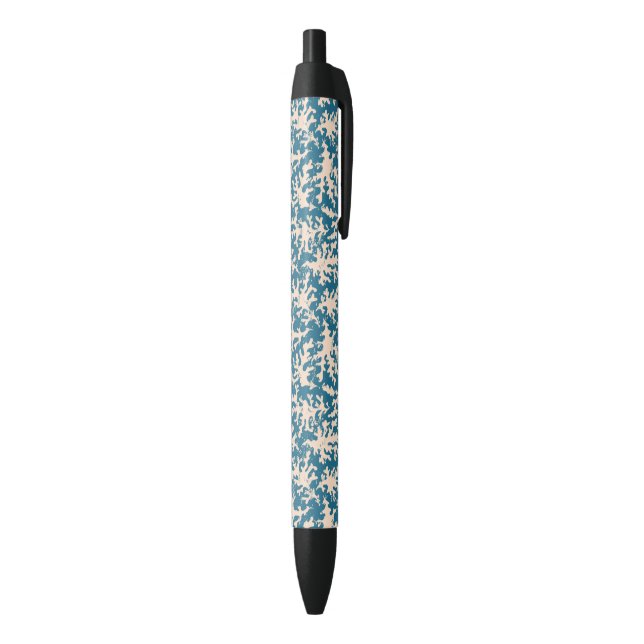 Beautiful Coral Pattern Black Ink Pen (Bottom (Vertical))