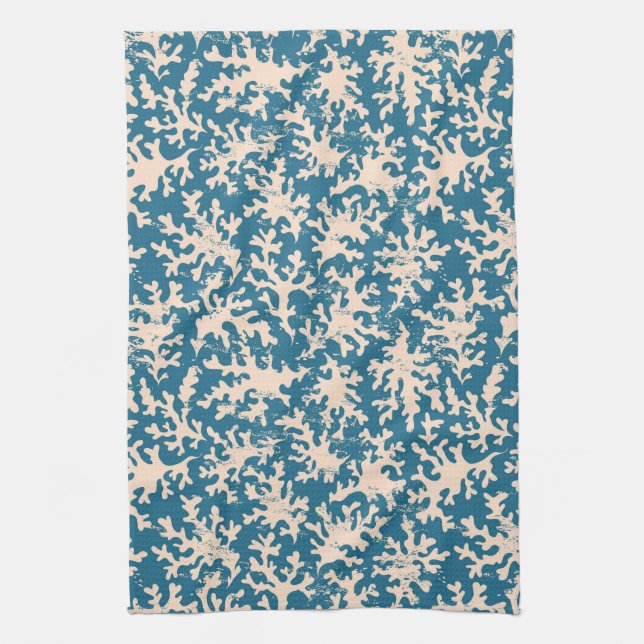 Beautiful Coral Pattern Tea Towel (Vertical)