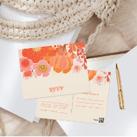 Beautiful Coral Pink Poppy Flower RSVP