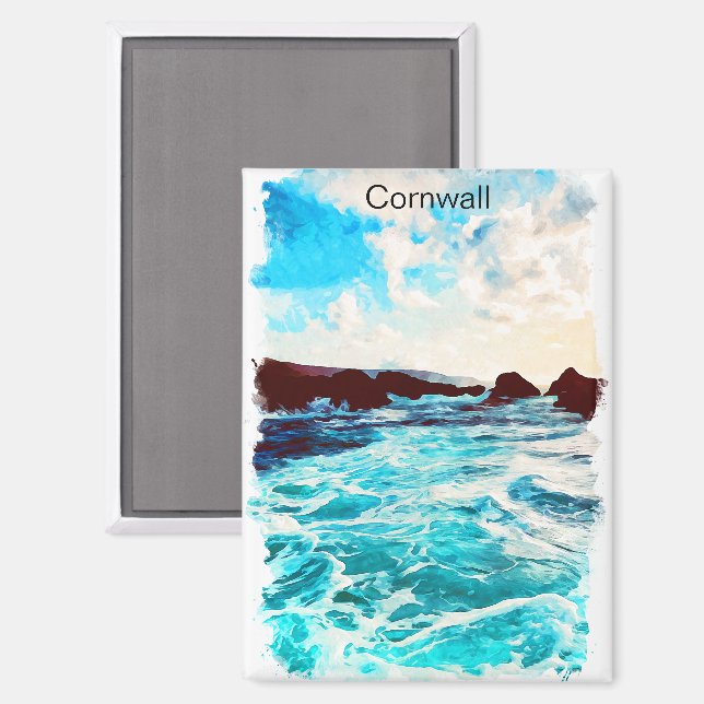Beautiful Cornwall England UK Coastal Landscape Magnet (Front/Back)