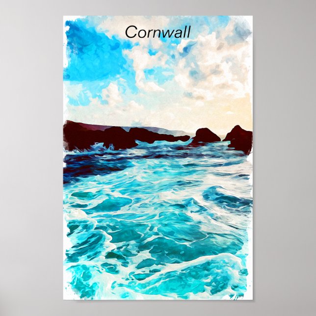 Beautiful Cornwall England UK Coastal Landscape Poster (Front)