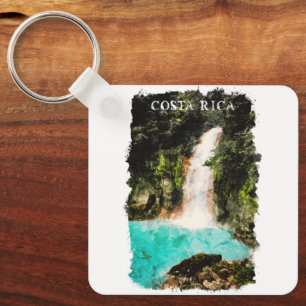 Beautiful Costa Rica Watercolor Nature Key Ring