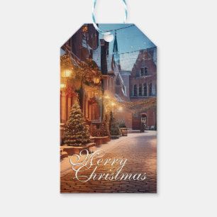 Beautiful Cosy Christmas Motif in a Dreamy Old Tow Gift Tags
