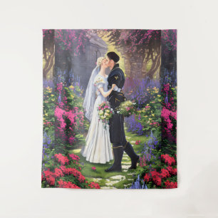 Beautiful Couple in The Park Tapestry