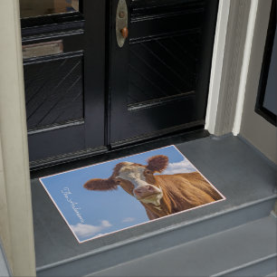 Beautiful Cow Personalised Doormat