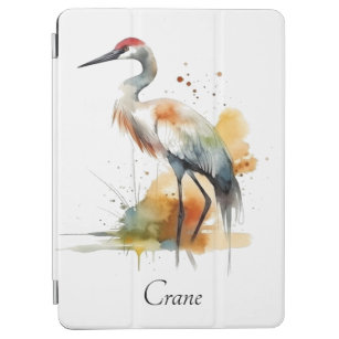 beautiful crane in watercolor iPad air cover