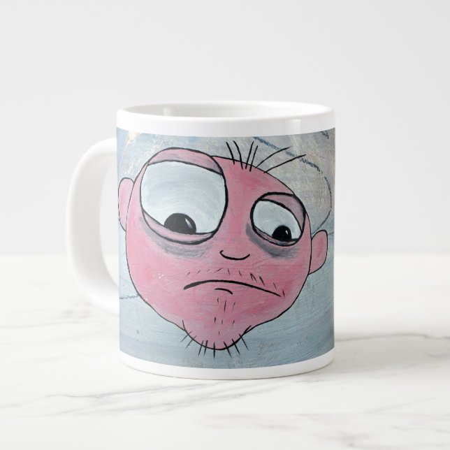 Beautiful Crazy Face Jumbo Mug! Large Coffee Mug (Front Left)
