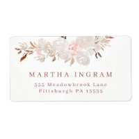 Beautiful Cream Rose Monogram Label