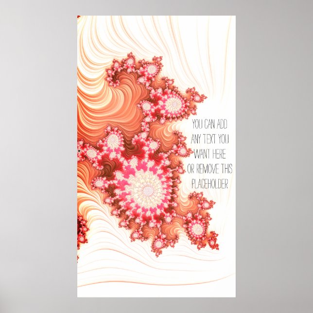 Beautiful Creamy Coral Fractal Art Add a Quote Poster (Front)