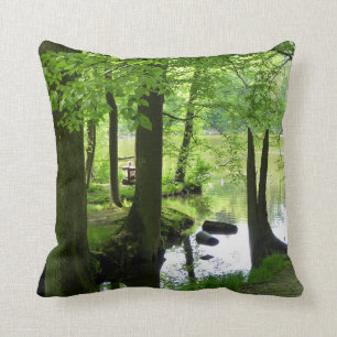 Beautiful creek and forest photo cushion