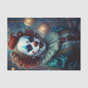 Beautiful Creepy Woman Clown Decoupage Paper