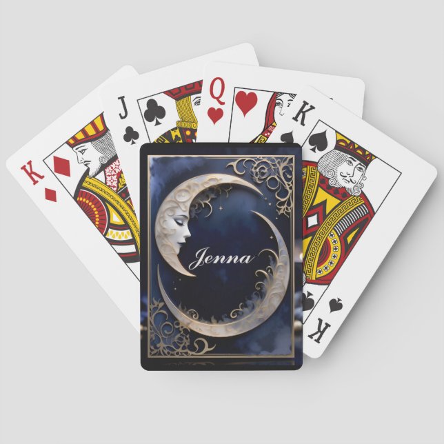 Beautiful Crescent Moon Playing Cards (Back)
