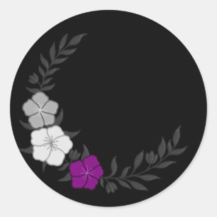 Beautiful Crescent of Subtle Asexual Flowers Classic Round Sticker