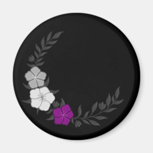 Beautiful Crescent of Subtle Asexual Flowers Magnet