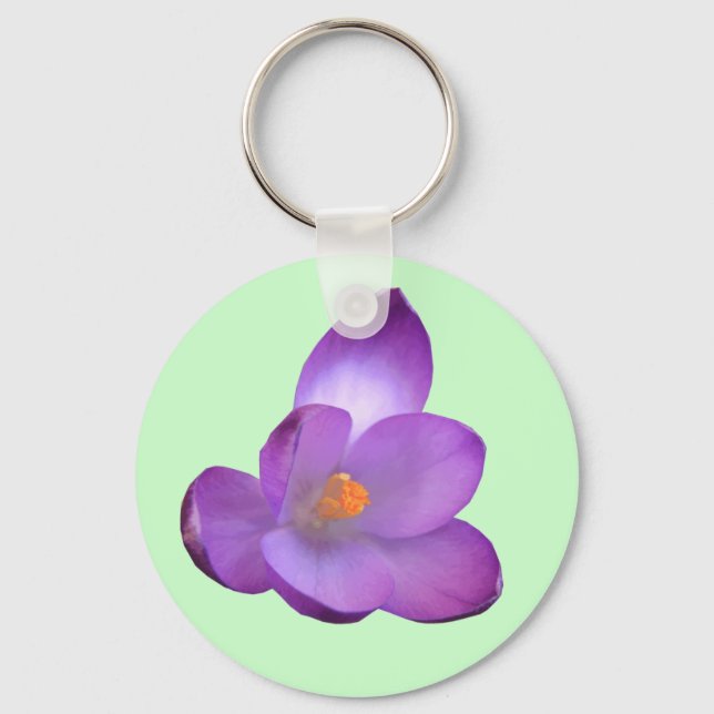 Beautiful Crocus Flower Keychain (Front)