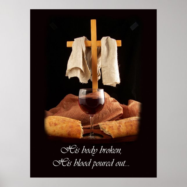 Beautiful Cross and Communion Poster (Front)