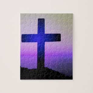 Beautiful Cross Purple Sky Jigsaw Puzzle