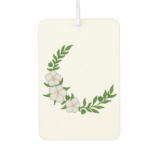 Beautiful Crown Crescent of White Flowers Car Air Freshener