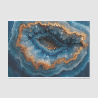Beautiful crystal geode agate in blue cream and go tissue paper