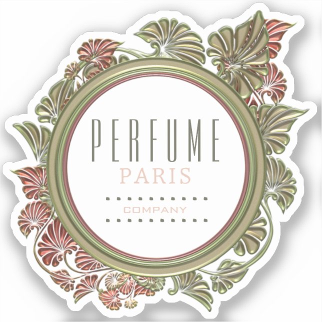 Beautiful Custom Floral Label Kiss-Cut  (Front)