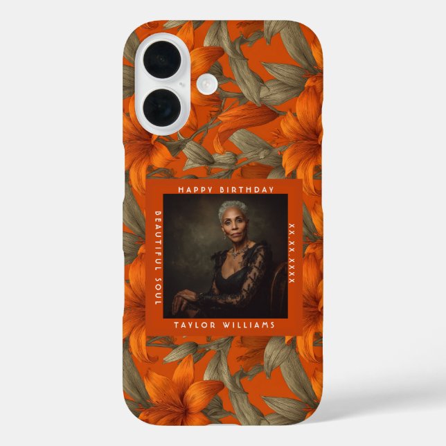 Beautiful Custom Lilies Flower Birthday Party Case-Mate iPhone Case (Back)