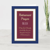 Beautiful Custom Retiree's Prayer card