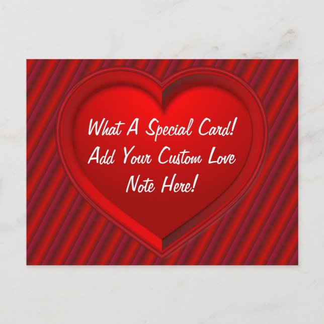 Beautiful Custom Valentine Holiday Postcard (Front)