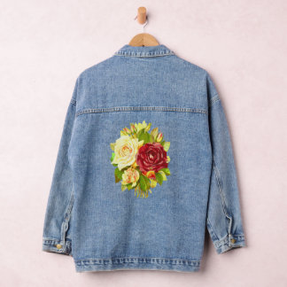 Beautiful Custom Women's Denim Jean Jacket Butterf