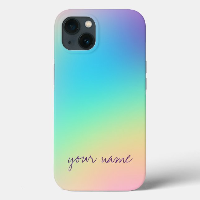 Beautiful Customisable Pastel Rainbow Gradient Case-Mate iPhone Case (Back)