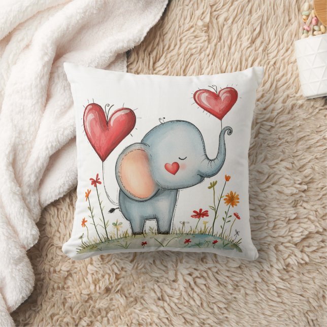 beautiful cute baby elephant painted cushion (Blanket)