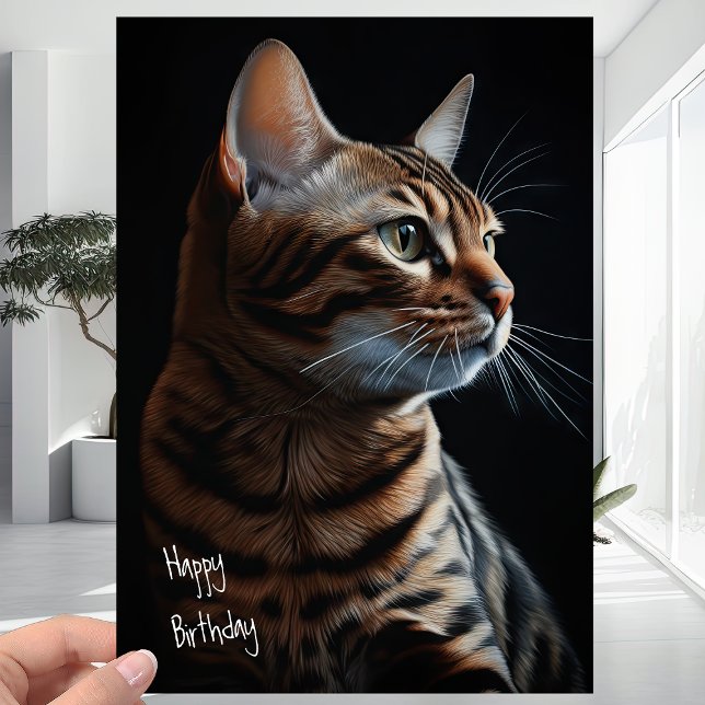 Beautiful Cute Bengal Kitty Cat Happy Birthday Card (Creator Uploaded)