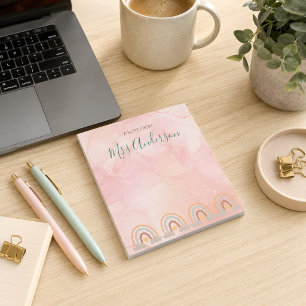 Beautiful Cute Boho Rainbow Teacher Appreciation  Notepad
