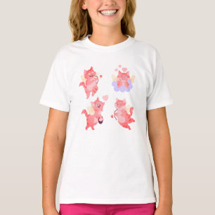 Beautiful Cute Cupid Cat   Romantic Valentine Kitt T-Shirt
