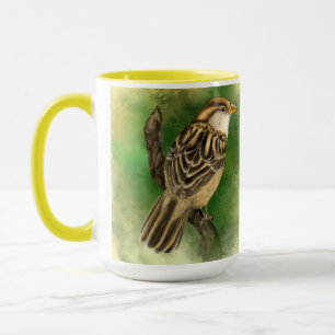 Beautiful Cute Little Sparrow - Migned Painting Mug