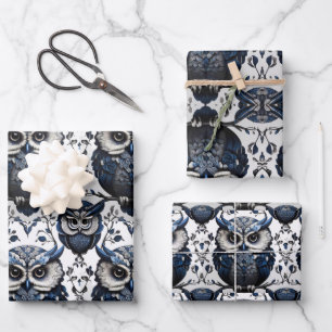 Beautiful Cute Minimalistic Owl Wrapping Paper Sheet