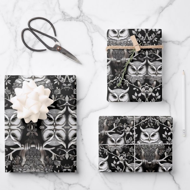 Beautiful Cute Minimalistic Owl  Wrapping Paper Sheet (Front)