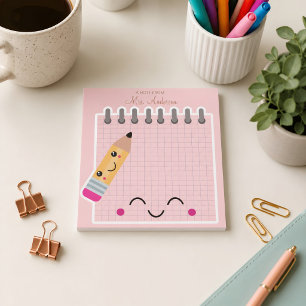 Beautiful Cute Pink Teacher Appreciation  Notepad
