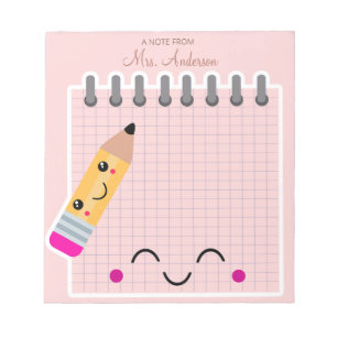 Beautiful Cute Pink Teacher Appreciation  Notepad