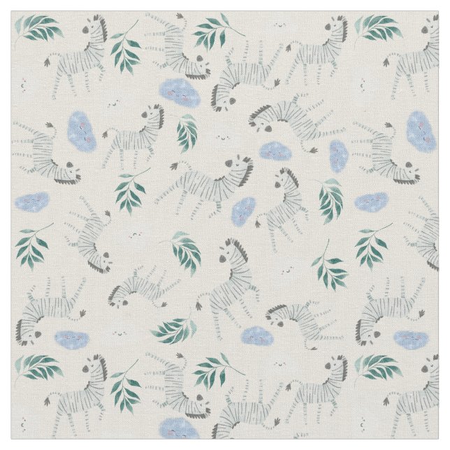 Beautiful cute safari pastel jungle zebra pink fabric (Close Up)