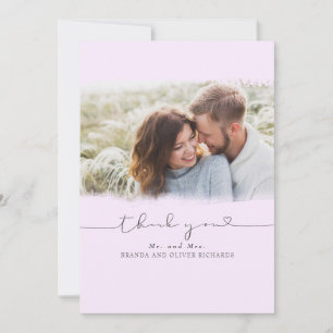 Beautiful Cute Wedding Thank You Photo Card