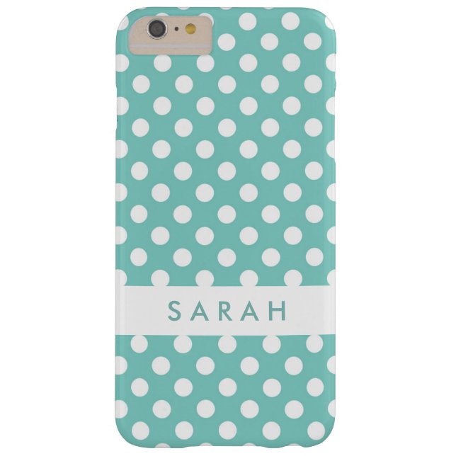 Beautiful Cute White Mint Green Polka Dots Case-Mate iPhone Case (Back)